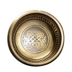 Engraved singing bowl, 8 cm, endless knot, with wooden striker — VoxArcana