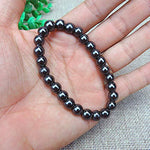 Hematite bead bracelet, 6 mm, metallic grey — VoxArcana
