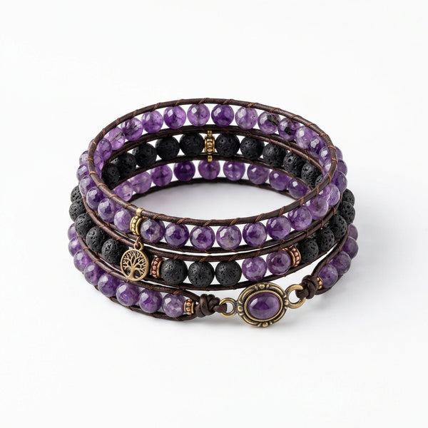 Amethyst & Lava Stone Wrap