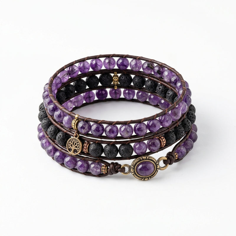 Amethyst & Lava Stone Wrap