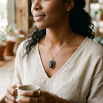 Black Tourmaline Shield Pendant