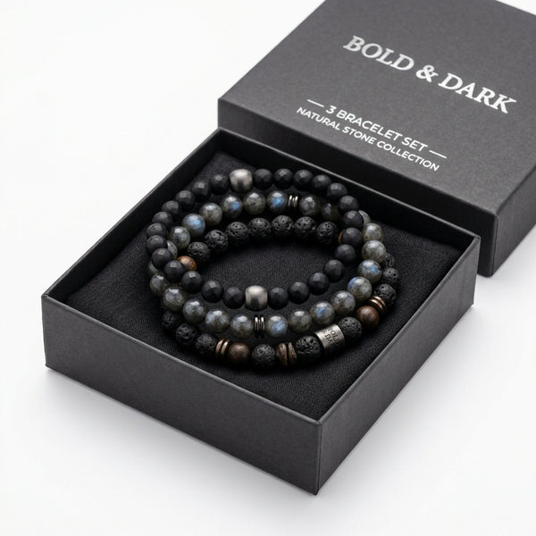 Bold & Dark — 3 Bracelet Set