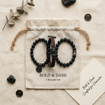 Bold & Dark — 3 Bracelet Set
