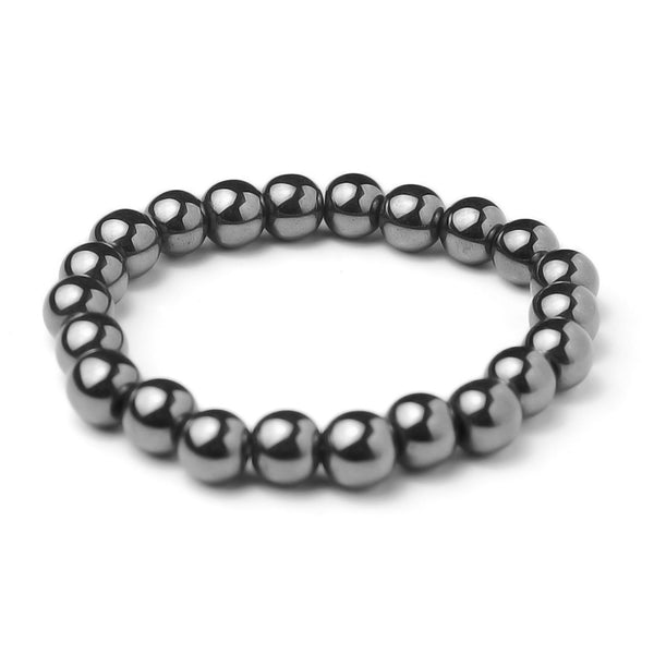 Hematite bead bracelet, 6 mm, metallic grey — VoxArcana