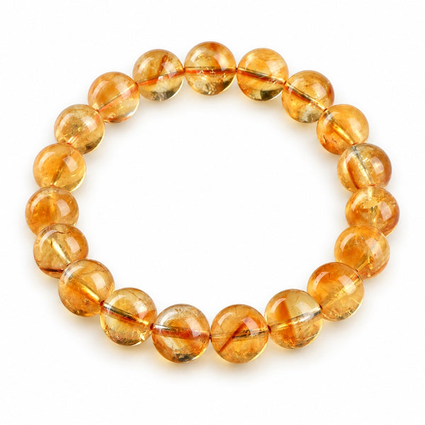 Citrine beaded bracelet, 8 mm polished beads — VoxArcana