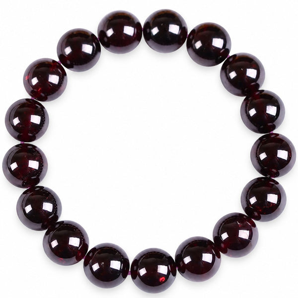 Garnet beaded bracelet, 8 mm polished beads — VoxArcana