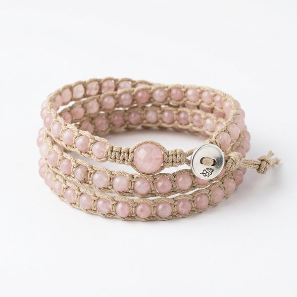 Rose Quartz Braided Wrap
