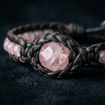 Rose Quartz Braided Wrap