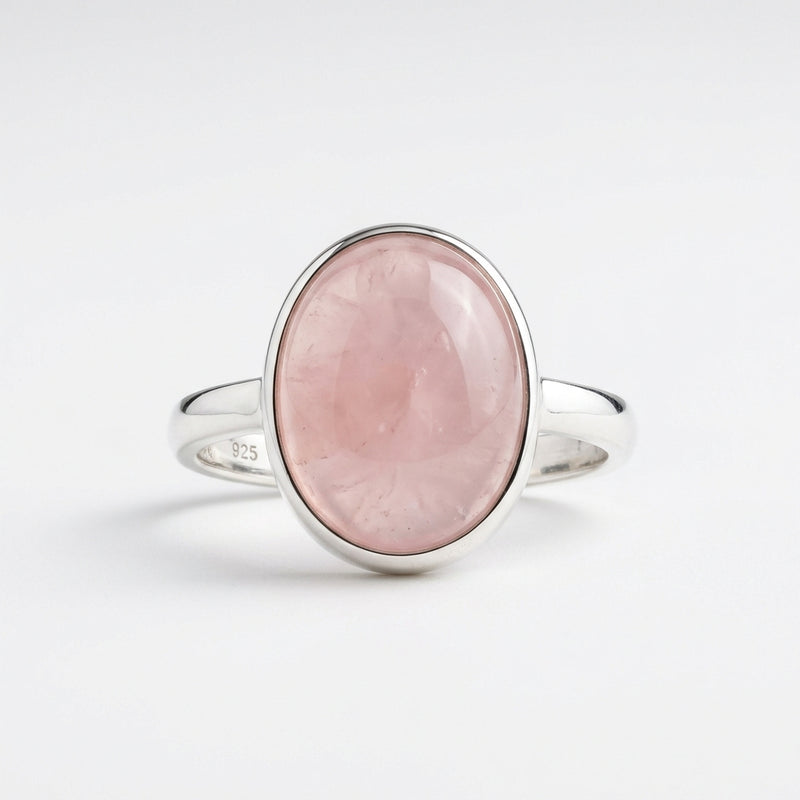 Rose Quartz Cabochon Ring